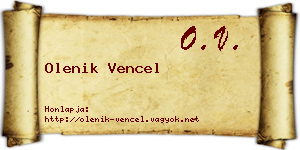 Olenik Vencel névjegykártya